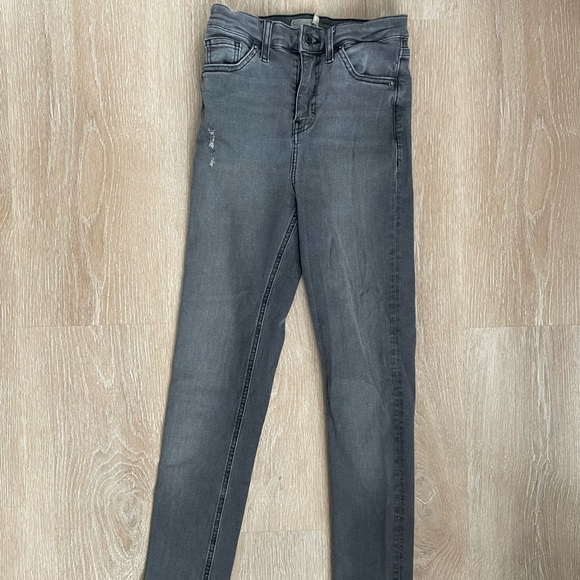 TopShop Gray Faded Black Jamie Skinny Stretch Jeans 26 Tall Grey - Picture 3 of 7